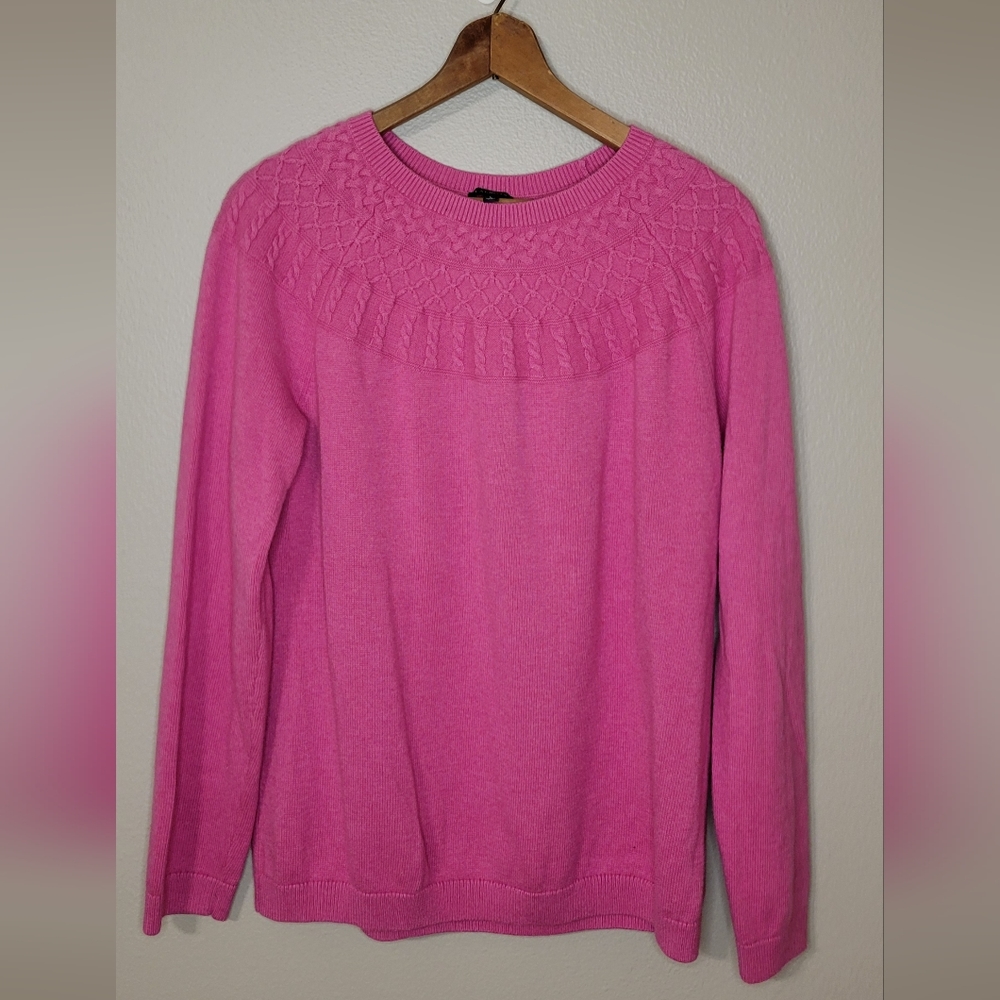 Talbott Pink Cable Knit Sweater - image 1